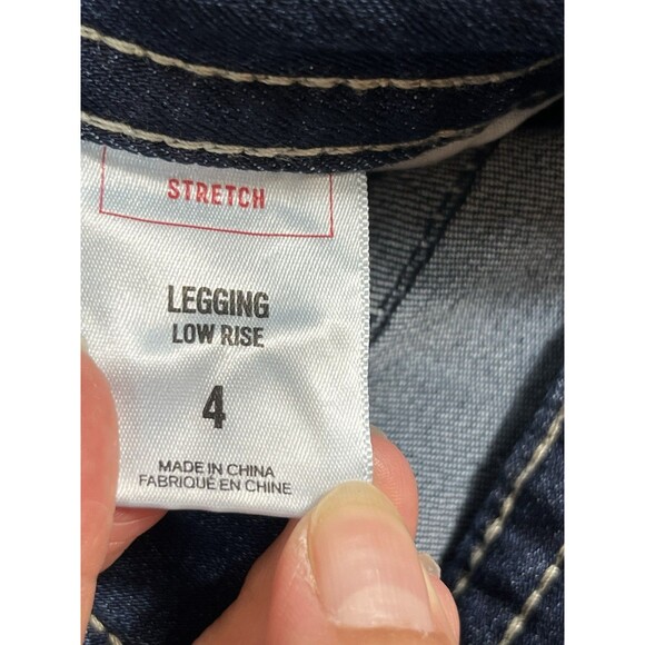 Express Jeans Low Rise Legging Size 4 Womens Medium Wash Blue Denim - Picture 10 of 12